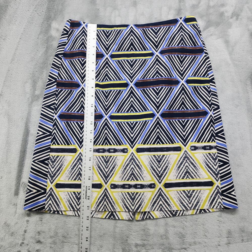 Nic+Zoe Skirt Size 10 Multicolor Tribal Geometric Pencil Stretch‎ Exposed Zip - Picture 6 of 7
